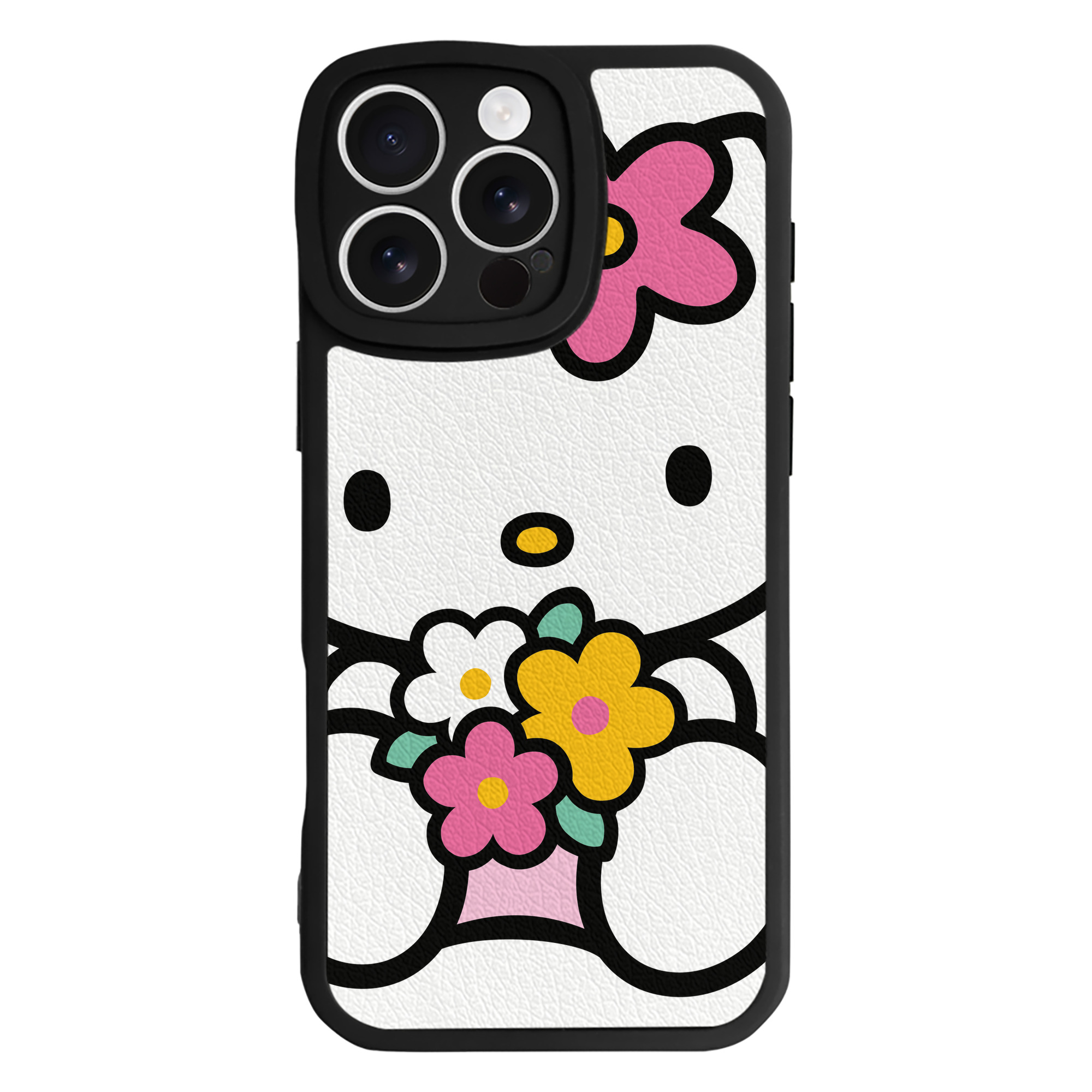 （画像用） Hello Kitty ハローキティ 【iPhone 16シリーズ対応】シリコンスマホケース（レザー調） 材質：シリコン